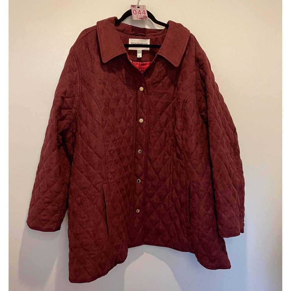 NWOT Isaac Mizrahi Live Faux Suede Bridgehampton Womens Quilted Jacket Size 5X N - Picture 9 of 9